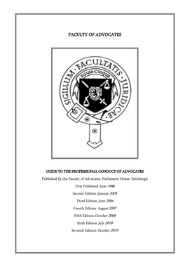 Guide to Professional Conduct of Advocates and the Standard Terms of Instruction As They May Be Updated by the Faculty from Time to Time