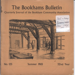 The Bookhams Bulletin Quarterly Journal of the Bookham Community Association