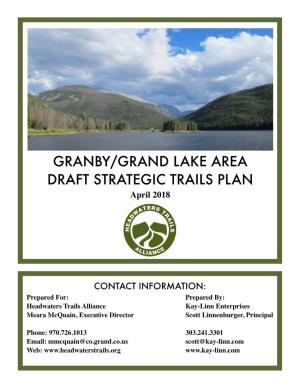GRANBY/GRAND LAKE AREA DRAFT STRATEGIC TRAILS PLAN April 2018