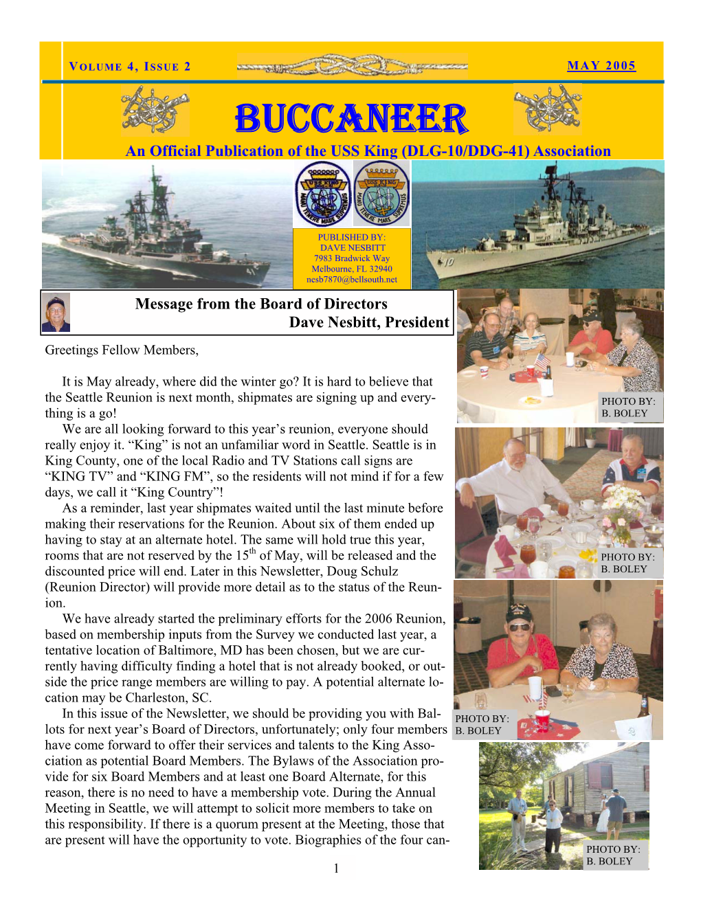 BUCCANEER an Official Publication of the USS King (DLG-10/DDG-41) Association