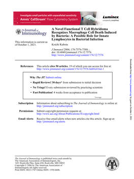 A Novel Functional T Cell Hybridoma Recognizes Macrophage Cell