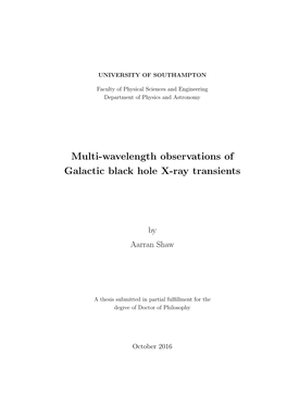 Multi-Wavelength Observations of Galactic Black Hole X-Ray Transients