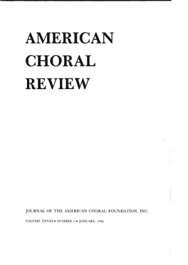 American Choral Review