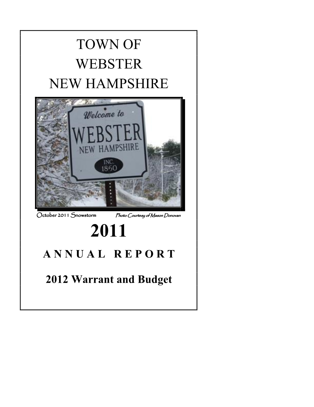 2011 Annual Town Report