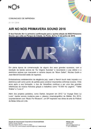 Air No Nos Primavera Sound 2016