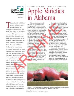 Apple Varieties in Alabama 3 Notes on Patented Are Patented Are Usually Sold by Prove to Be of Commercial Or Certain U.S
