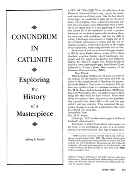 Conundrum in Catlinite : Exploring the History of a Masterpiece / Jeffrey P. Tordoff