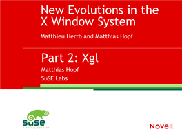 New Evolutions in the X Window System Part 2