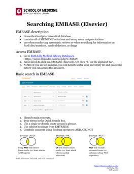 Searching EMBASE (Elsevier)