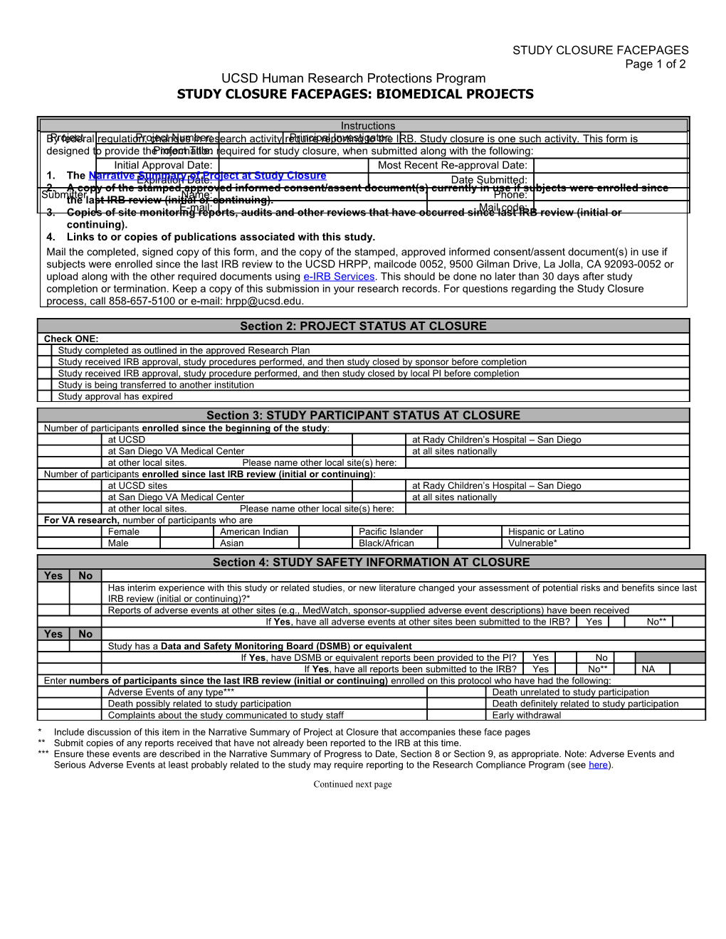 Section 1: Project Characteristics