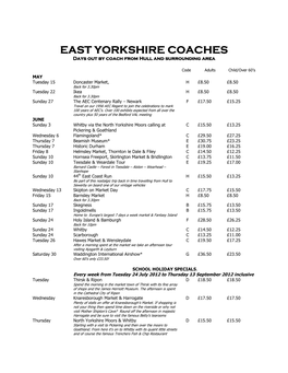 East Yorkshire Coaches East Yorkshire Coaches