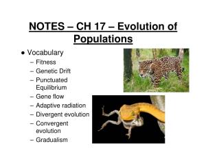 NOTES – CH 17 – Evolution of Populations