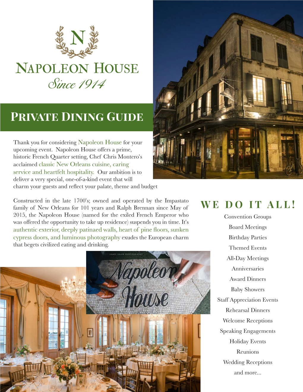 Private Dining Guide