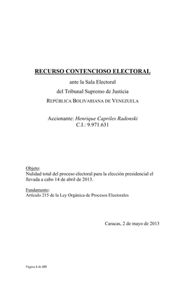 Recurso Contencioso Electoral