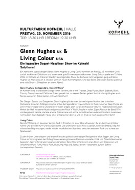 Glenn Hughes UK & Living Colour