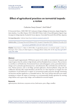 Effect of Agricultural Practices on Terrestrial Isopods