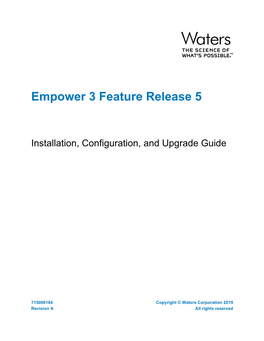 Empower 3 Feature Release 5 Installation, Configuration, And