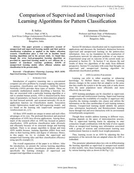 Comparison of Supervised and Unsupervised Learning Algorithms for Pattern Classification
