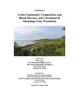 Avian Community Composition and Blood Mercury and Chromium in Onondaga Lake Wastebeds