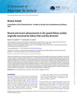Review Article Revival and Recent Advancements in the Spatial Fishery