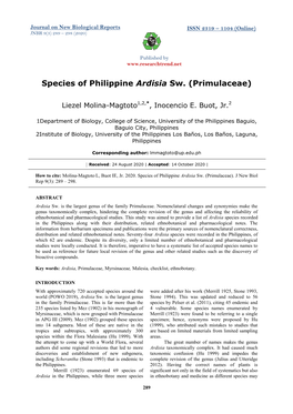 Species of Philippine Ardisia Sw