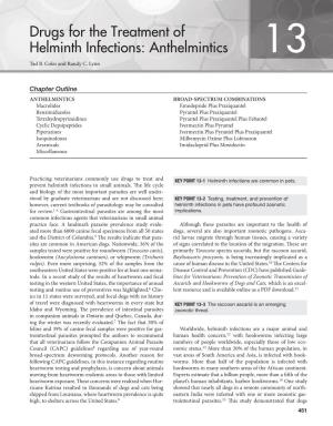 Drugs for the Treatment of Helminth Infections: Anthelmintics 13 Tad B