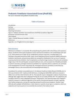 Pediatric Ventilator-Associated Event (Pedvae) for Use in Neonatal and Pediatric Locations Only