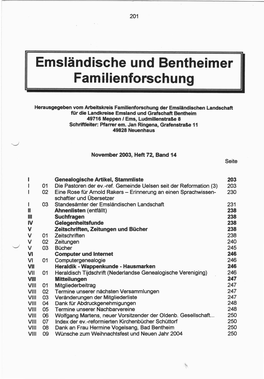 Emsländische Und Bentheimer Familienforschung