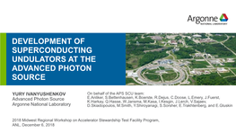 Development of Superconducting Undulators at the Advanced Photon Source