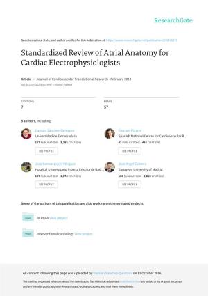Standardized Review of Atrial Anatomy for Cardiac Electrophysiologists