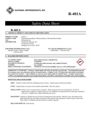 R-401A Safety Data Sheet