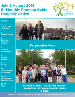 July & August 2018 Bi-Monthly Program Guide Naturally Active
