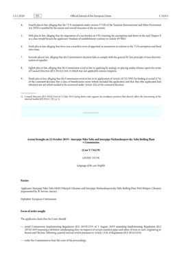 Action Brought on 22 October 2019 – Interpipe Niko Tube and Interpipe Nizhnedneprovsky Tube Rolling Plant V Commission