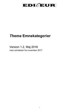 Thema Emnekategorier, Version 1.2 Dansk