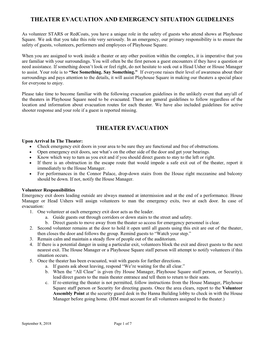 Theater Evacuation and Emergency Situation Guidelines