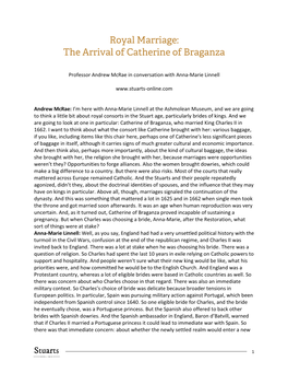 Royal Marriage: the Arrival of Catherine of Braganza