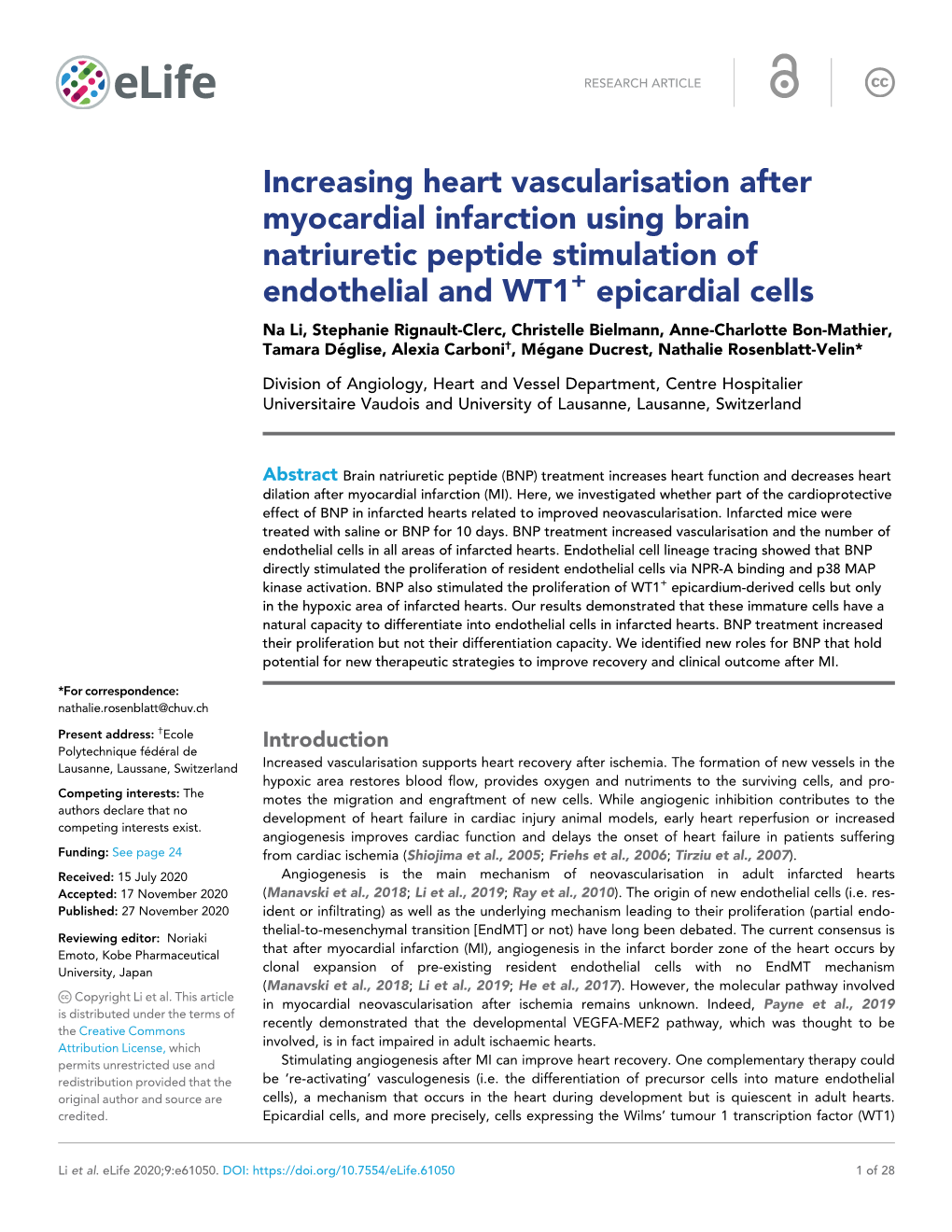 Increasing Heart Vascularisation After Myocardial Infarction Using Brain