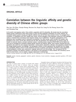 Correlation Between the Linguistic Affinity and Genetic Diversity Of