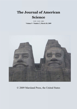The Journal of American Science ISSN 1545-1003 Volume 5 - Number 2, March 20, 2009