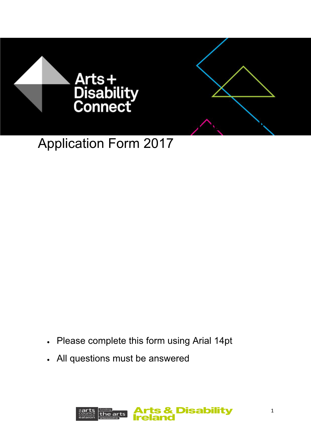 Please Complete This Form Using Arial 14Pt