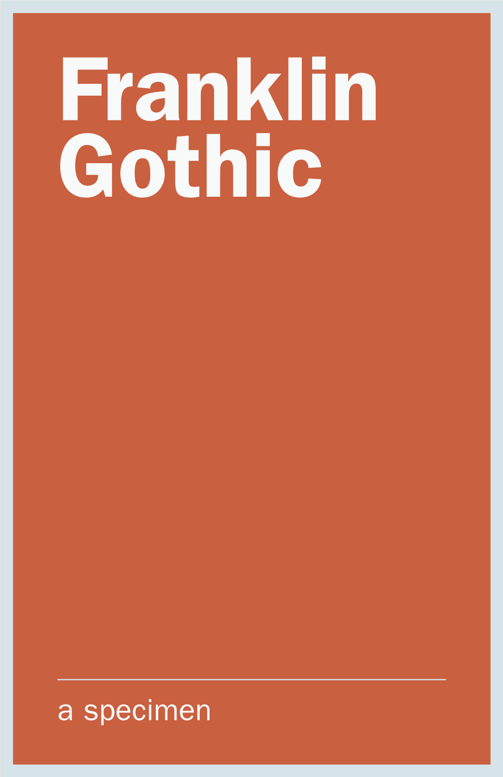 A Specimen ITC Franklin Gothic Std