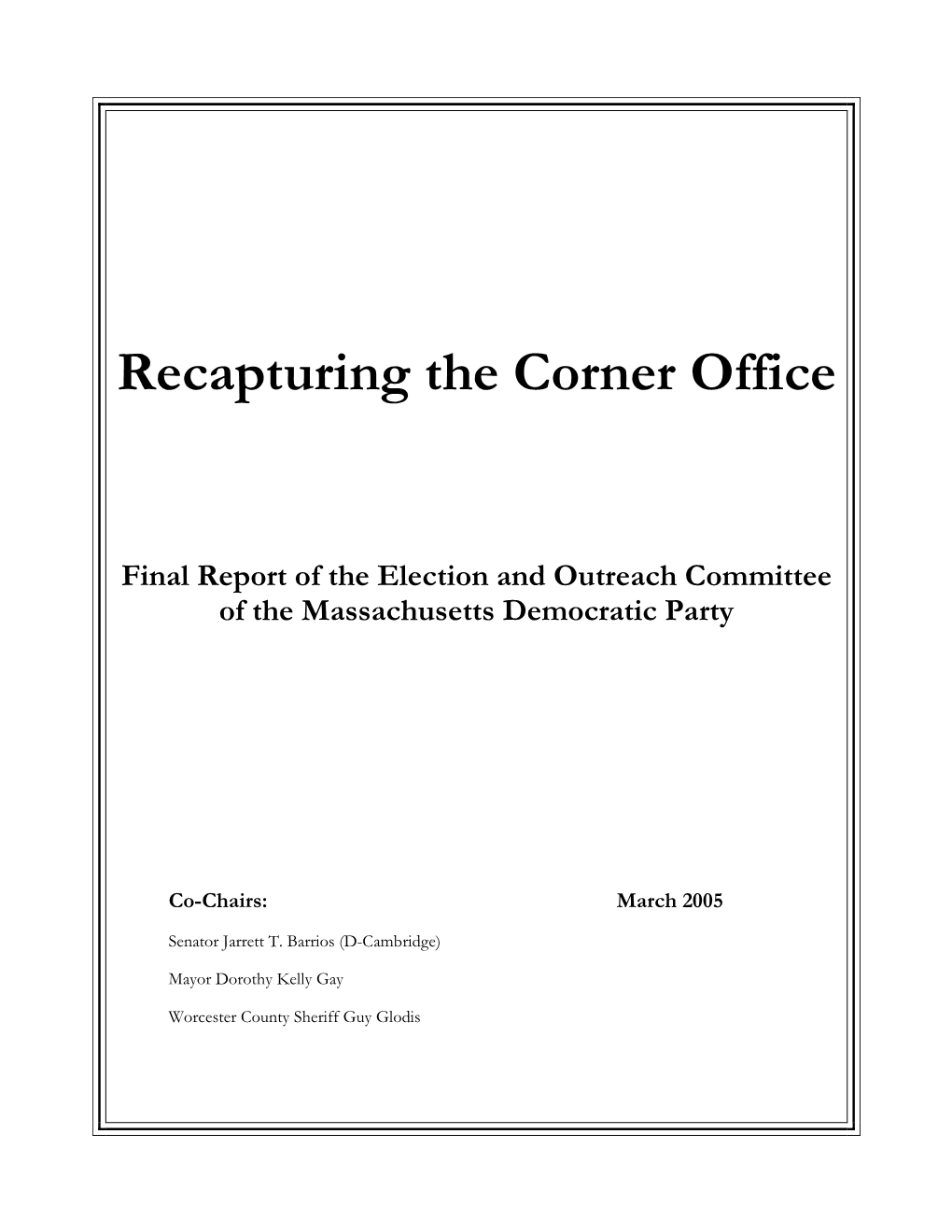 Recapturing the Corner Office