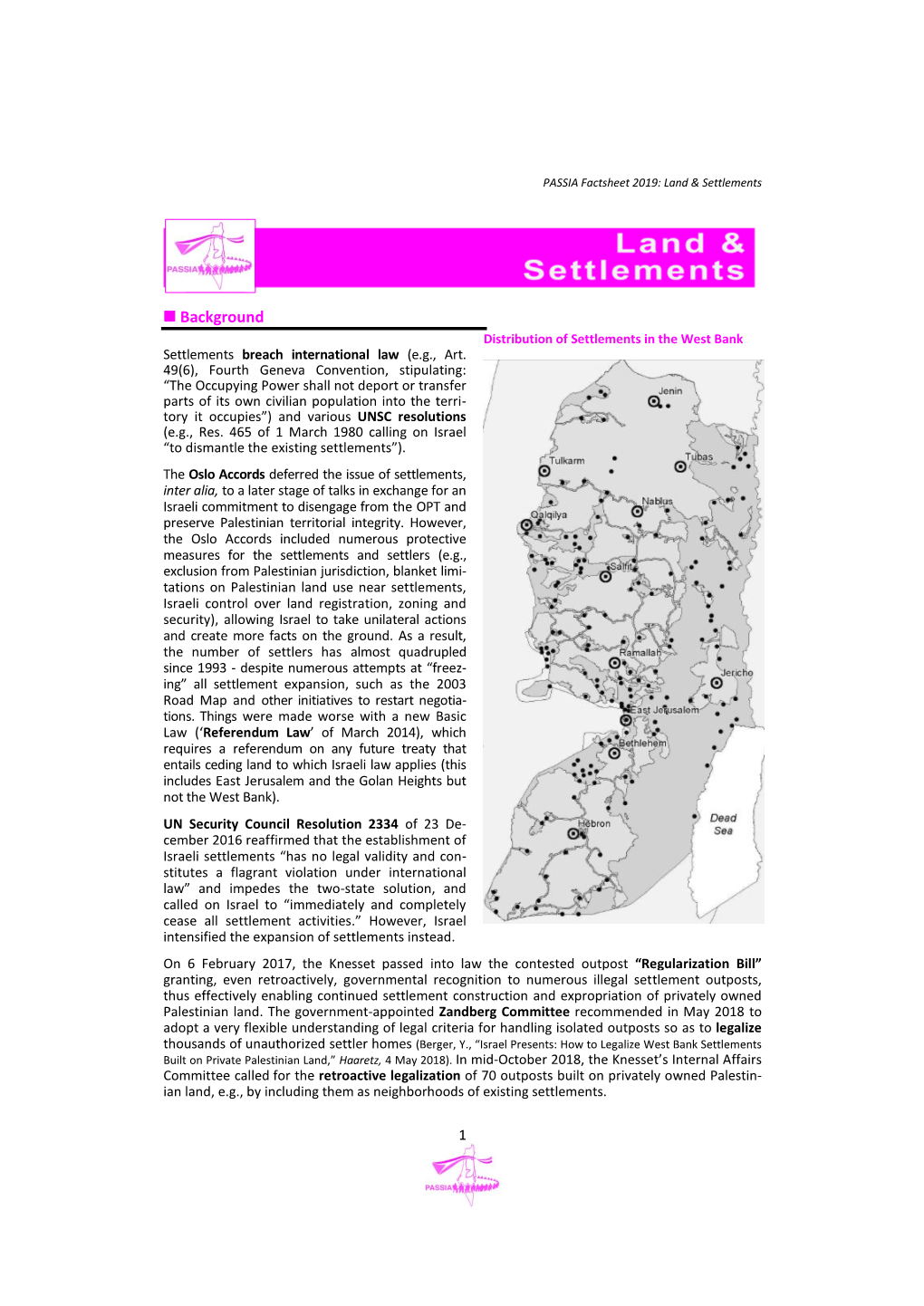 Land & Settlements