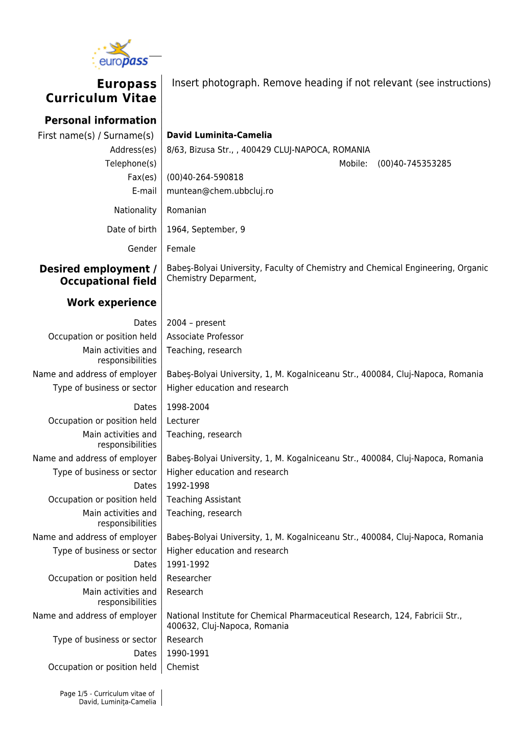 Europass Curriculum Vitae s13