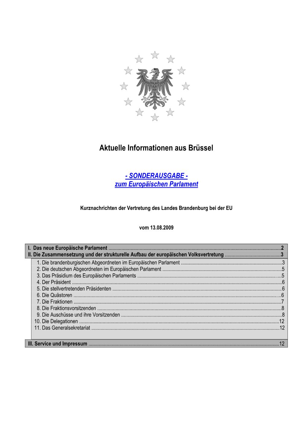 Sonderausgabe Zum Europäischen Parlament (PDF-Datei)