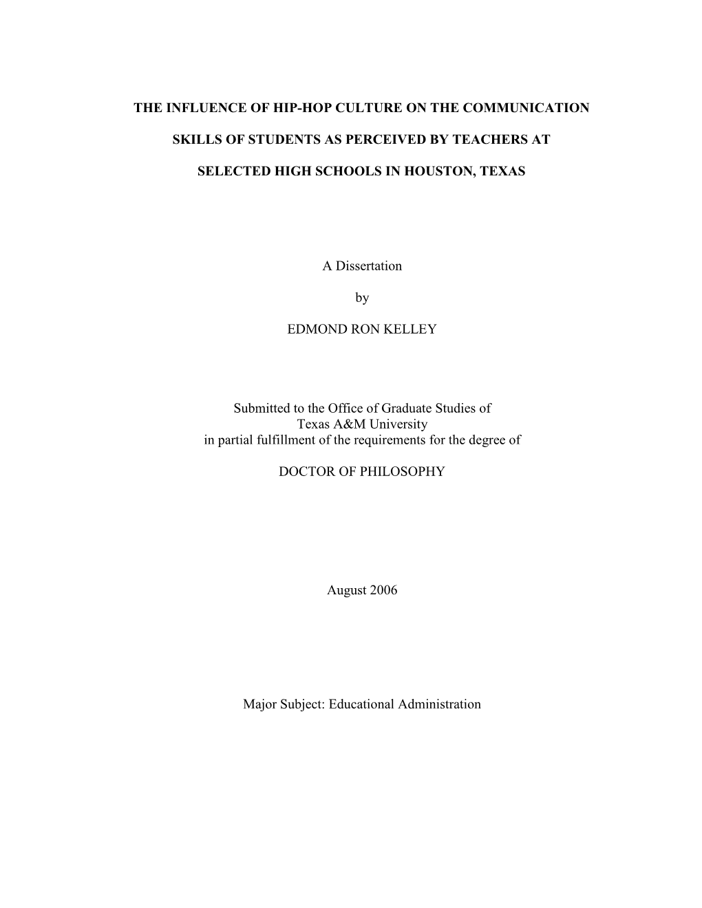 The Influence of Hip-Hop Culture on the Communication Skills of Students As