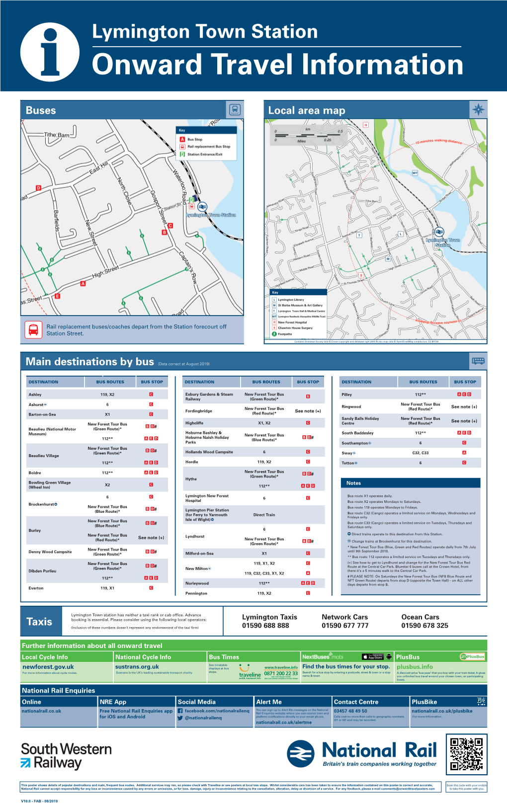 Lymington Town Station I Onward Travel Information Buses Local Area Map