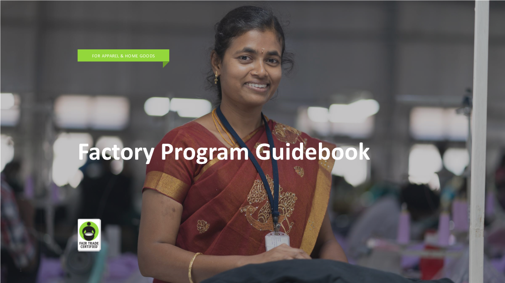 Factory Program Guidebook OVERVIEW