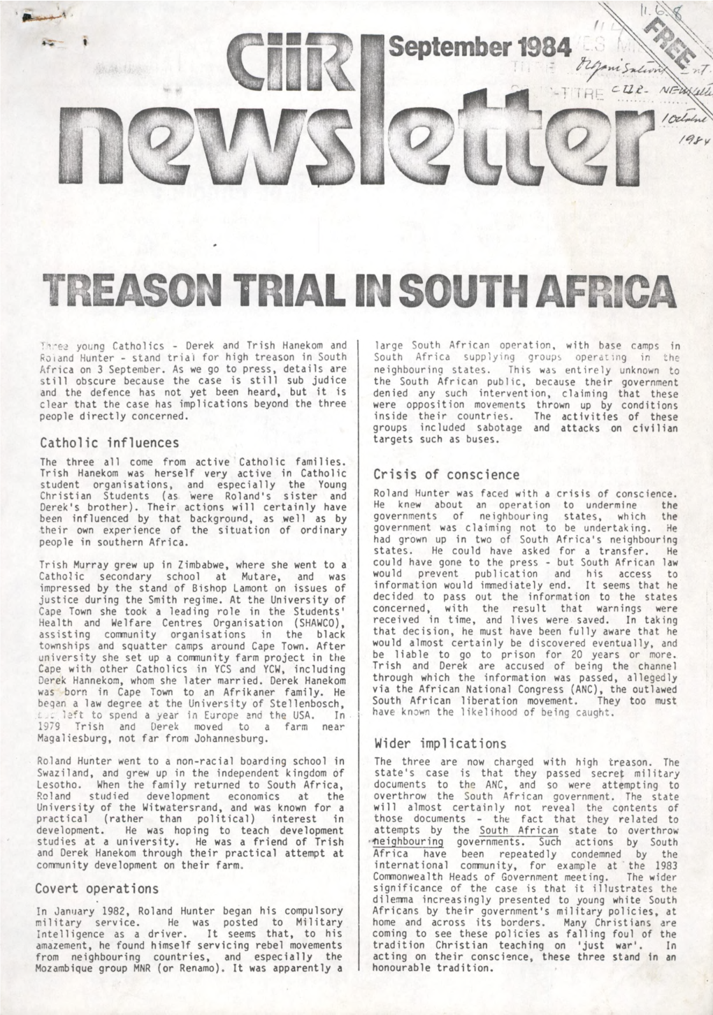 Treason Trial N South Affhga