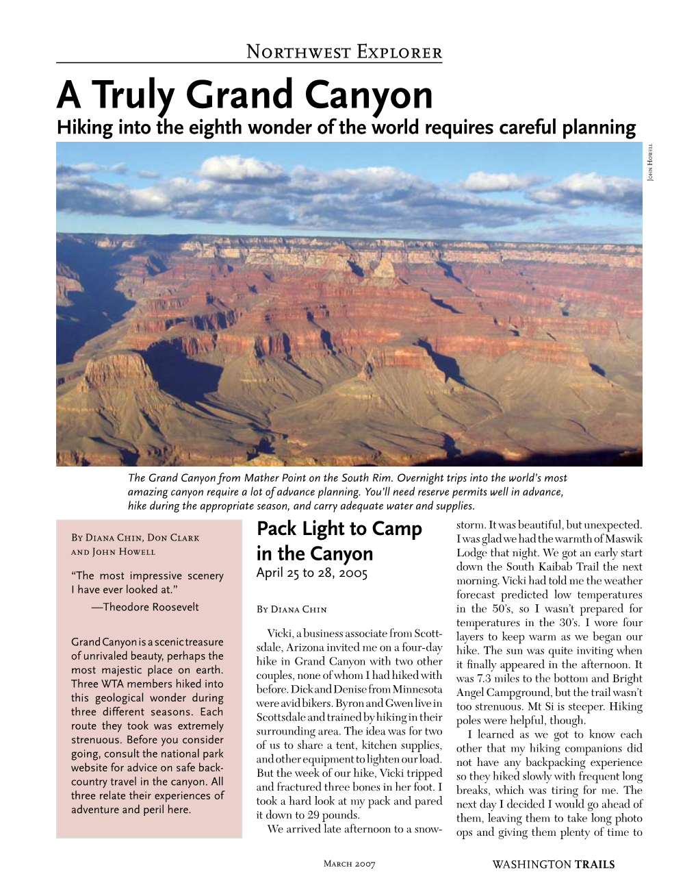 A Truly Grand Canyon Hiking Into the Eighth Wonder of the World Requires Careful Planning Owell H Ohn J